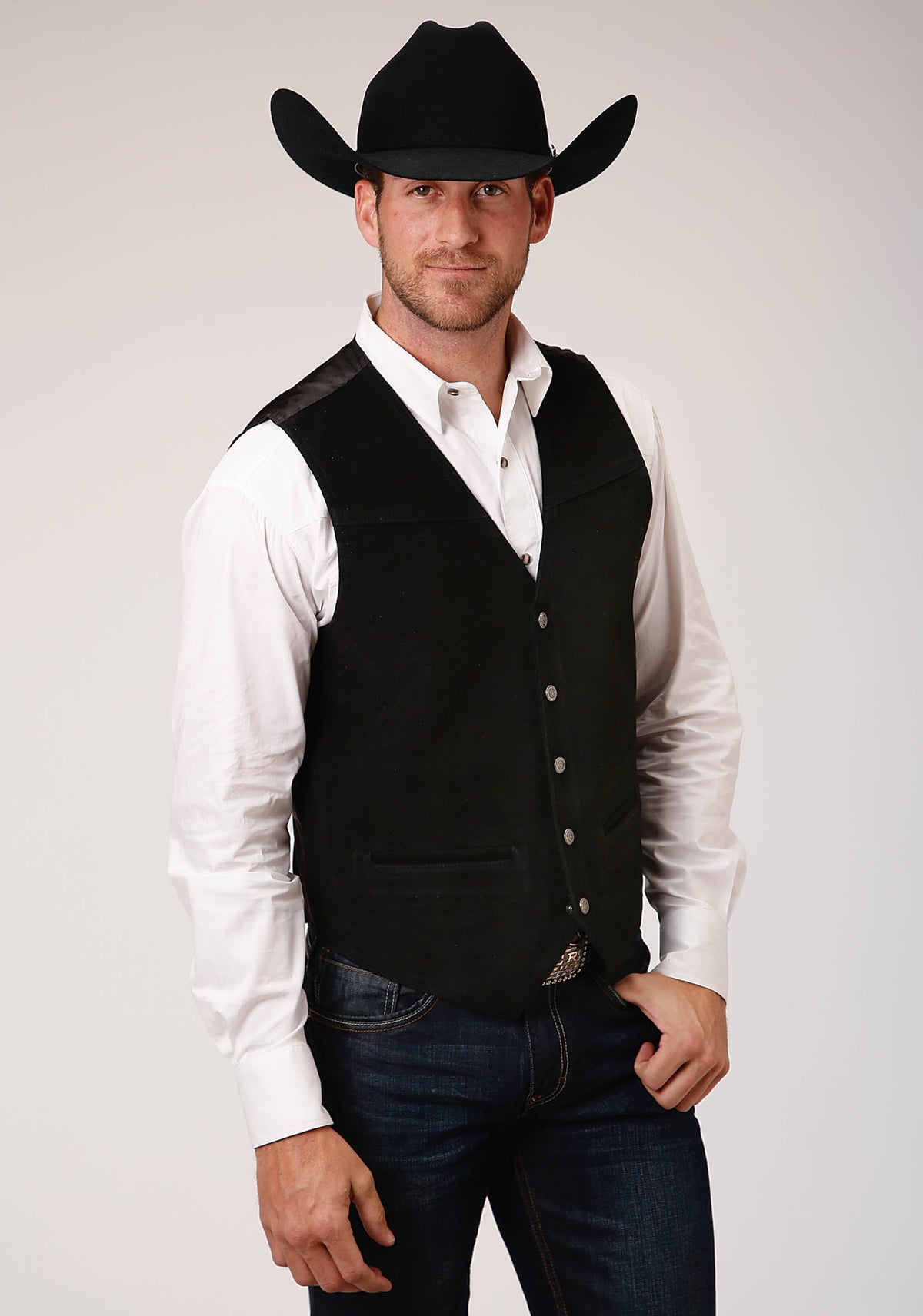 Roper Mens Suede Vest Oversize 3X-4X 75-500-712BL - view 1