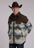 Roper Mens Aztec Shirt-Jacket - Brown-97-119-6254WH