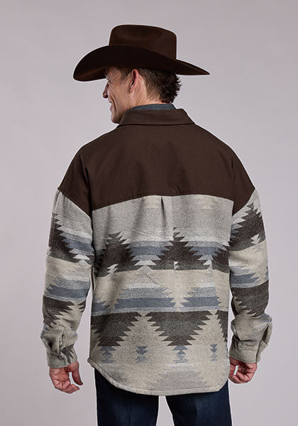 Roper Mens Aztec Shirt-Jacket - Brown-97-119-6254WH