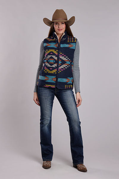 Roper Womens Aztec Shirt Vest 98-781-6247BU
