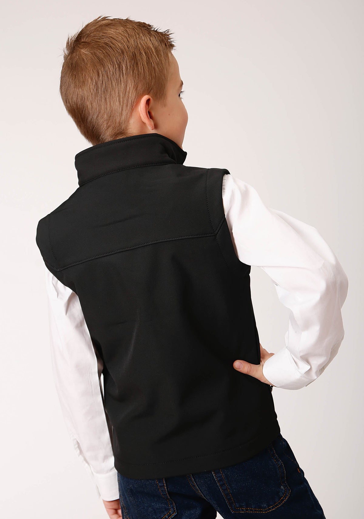 Roper Kids Rangegear Hi Tech Fleece Vest - Black 397-782-6002BL - view 3