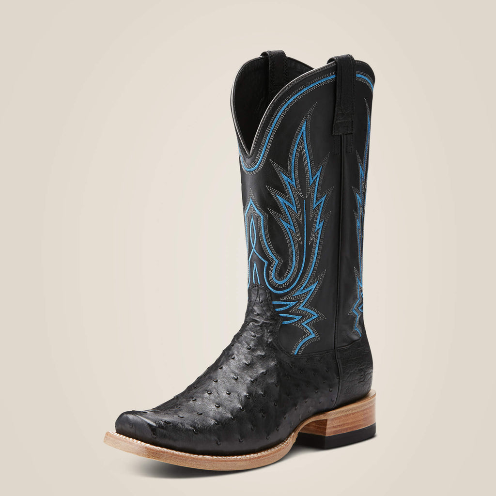 Ariat Mens Relentless Black Full Quill Ostrich-10021666