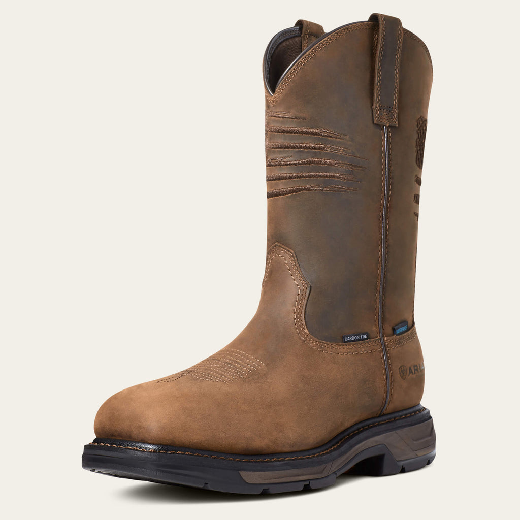 Ariat Mens WorkHog XT Patriot Waterproof Carbon Toe Work Boot-10036002