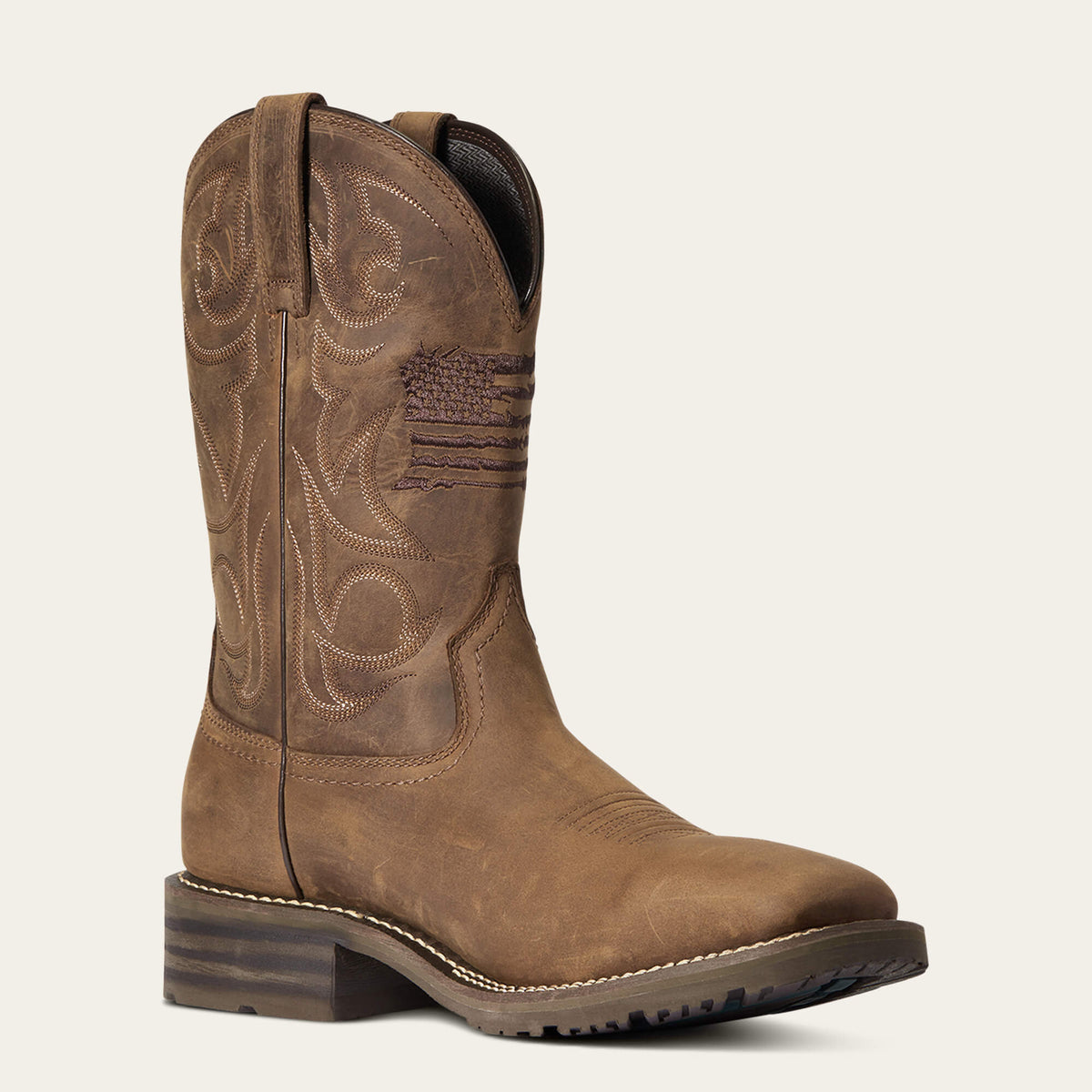 Ariat Mens Hybrid Patriot H2o Distrsd Brown-10038354