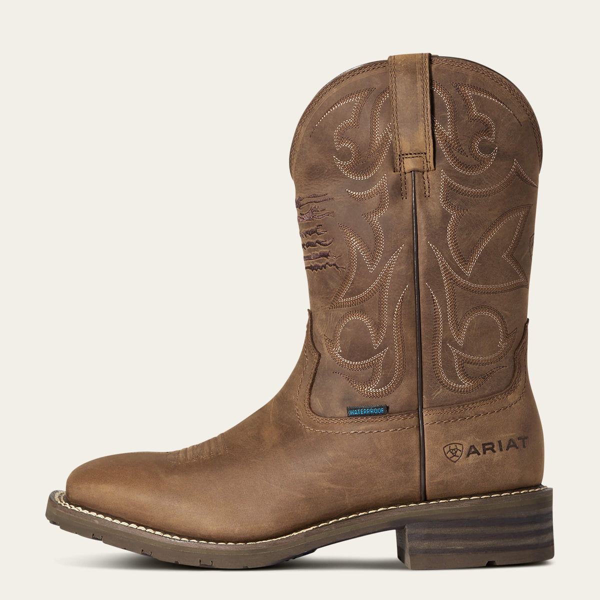 Ariat Mens Hybrid Patriot H2o Distrsd Brown-10038354