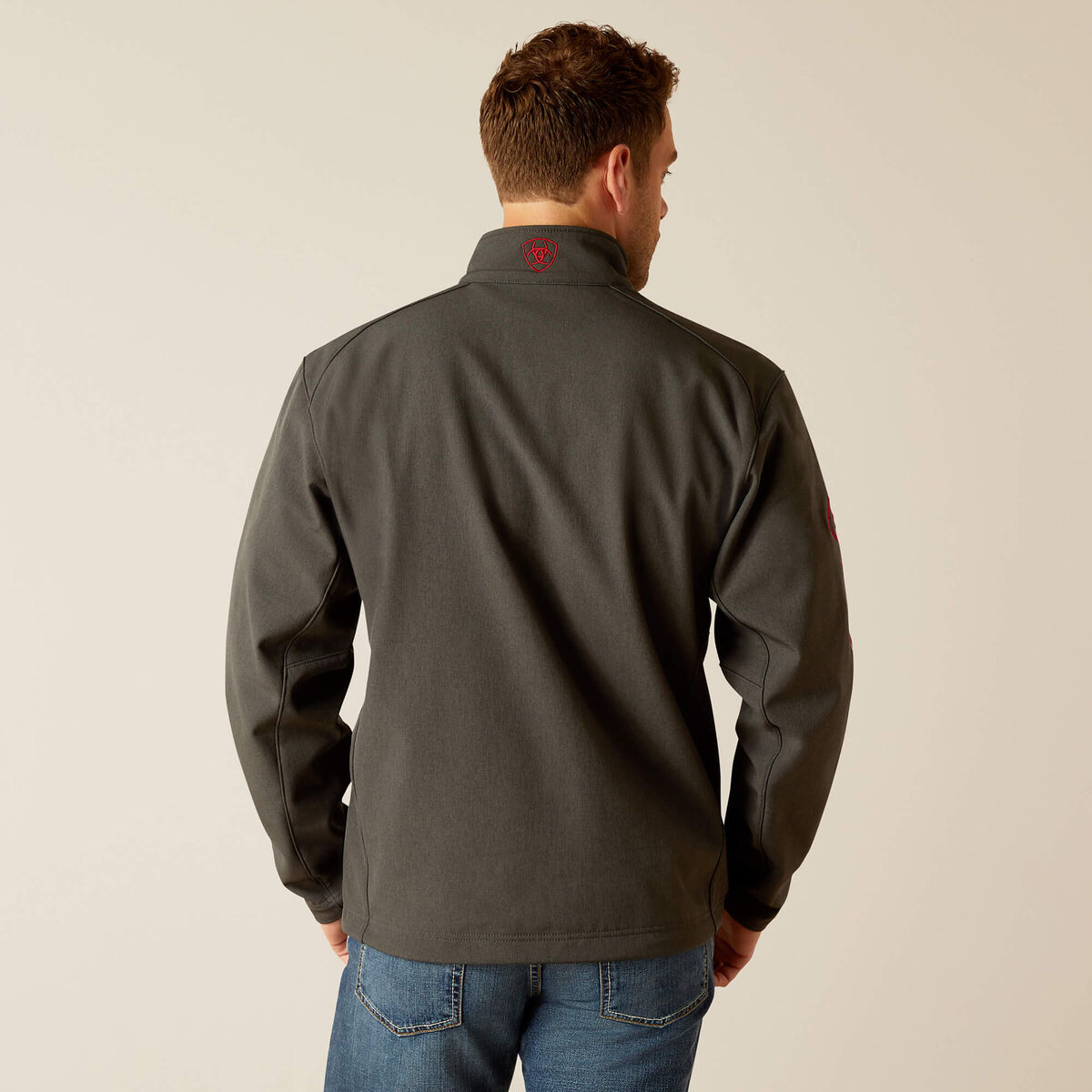 Ariat Mens Logo 2.0 Softshell Jacket Charcoal/Americana 10041616 - view 3