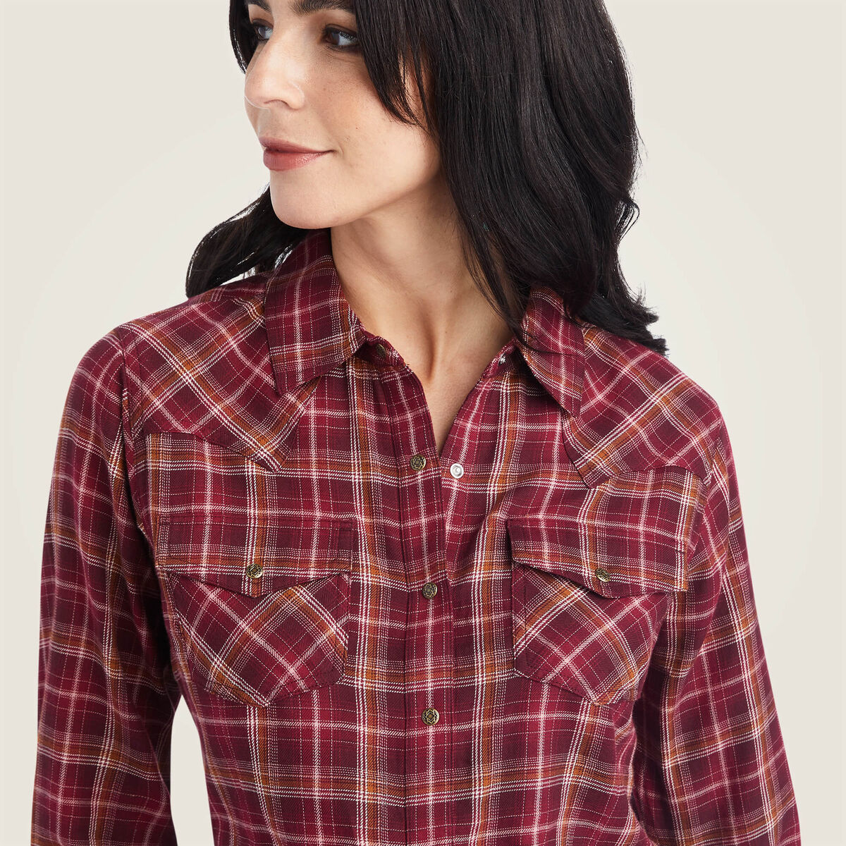 Ariat Womens REAL Trail Blaze Womens Snap Front Plaid Shirt 10042295 - view 4