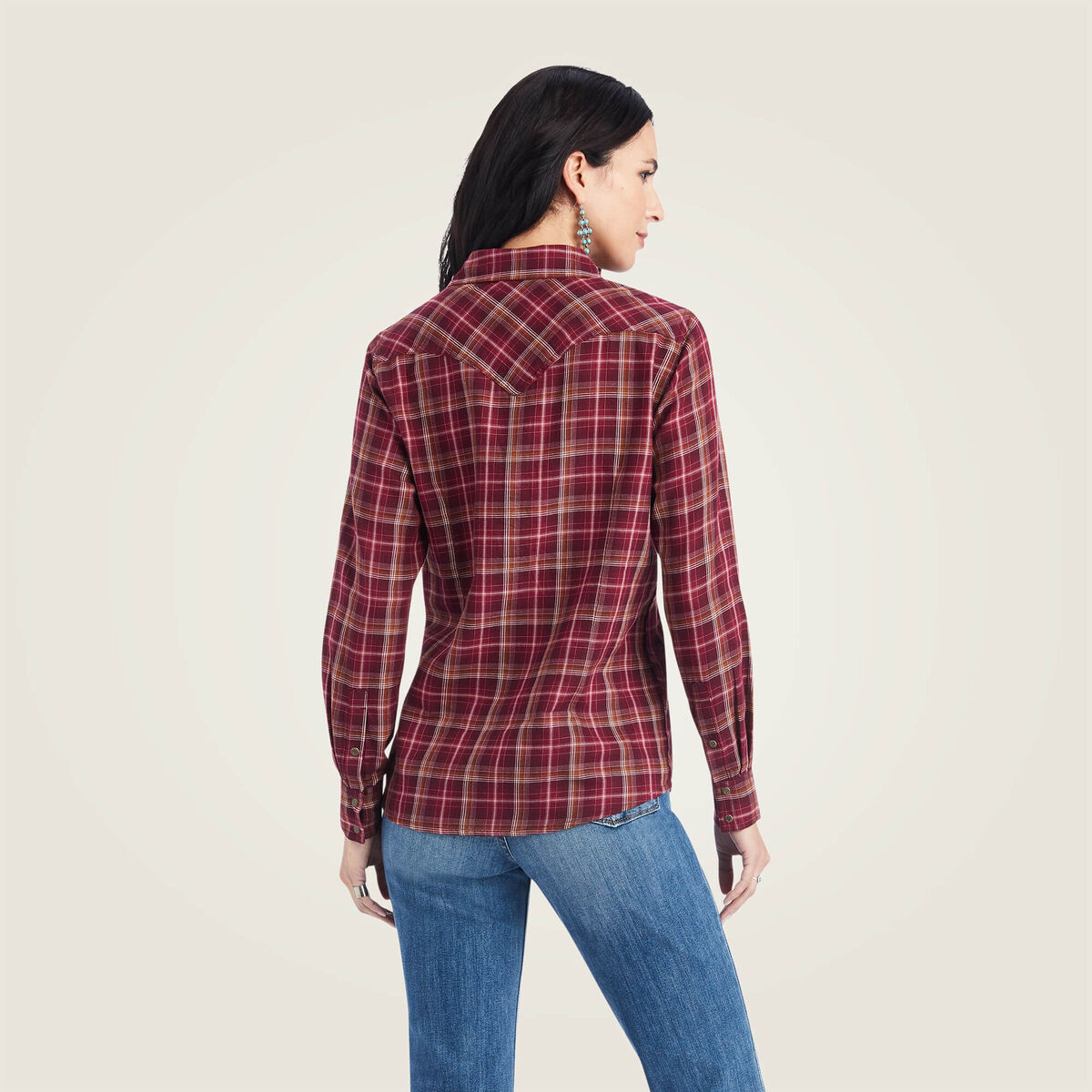 Ariat Womens REAL Trail Blaze Womens Snap Front Plaid Shirt 10042295 - view 2