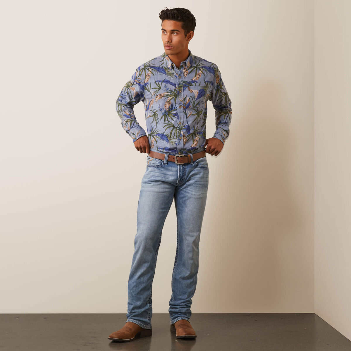 Ariat Mens Paradise Palm Long Sleeve Shirt 10043710 - view 3