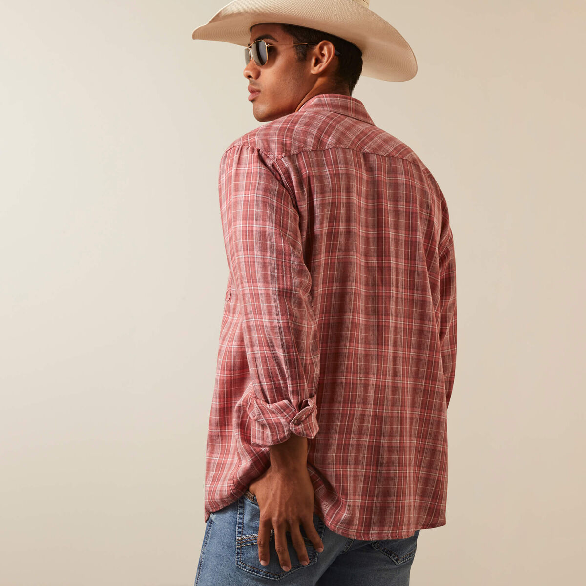Ariat Mens Snap Hart Retro Long Sleeve White Asp 10043732 - view 2