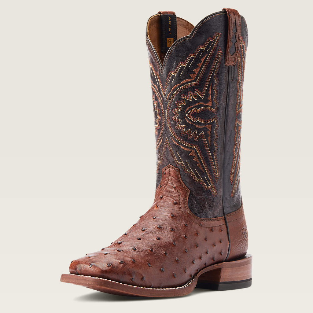 Ariat Mens Broncy Cinnamon Full Quill Ostrich-10044576