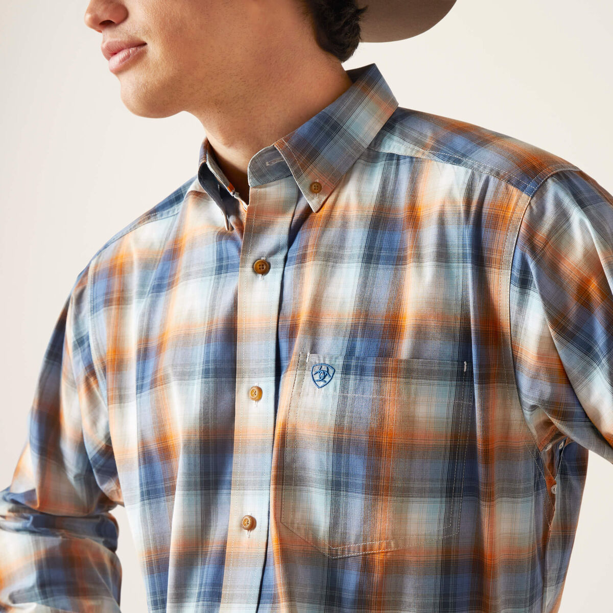 Ariat Mens Pro Greer Long Sleeve Shirt White 10046523 - view 4