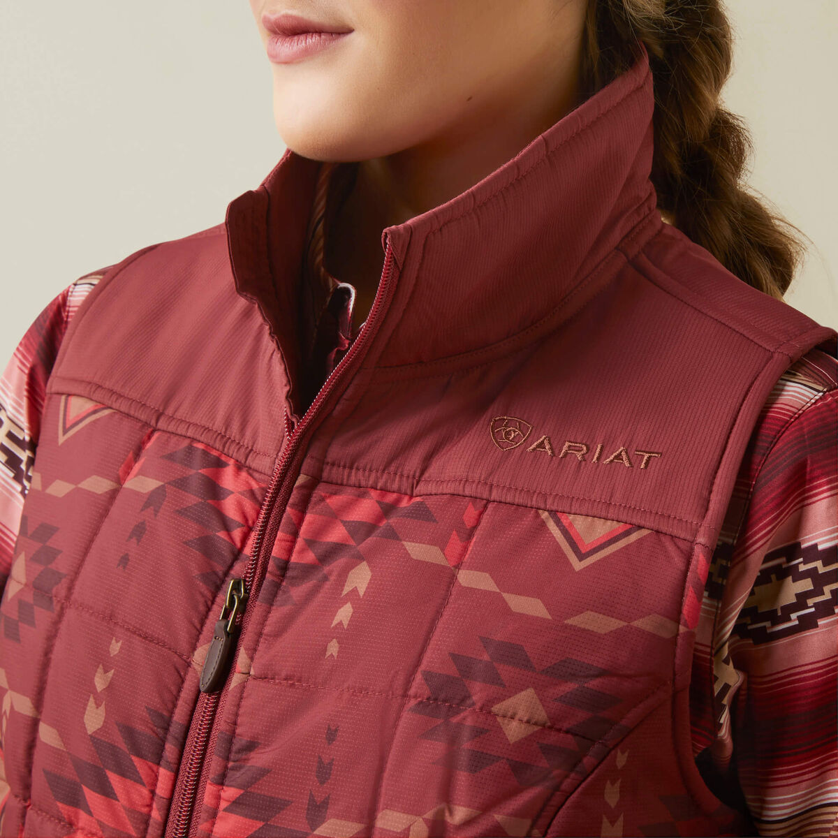 Ariat Womens Crius In Vest Burnt Rose Print 10046683 - view 4