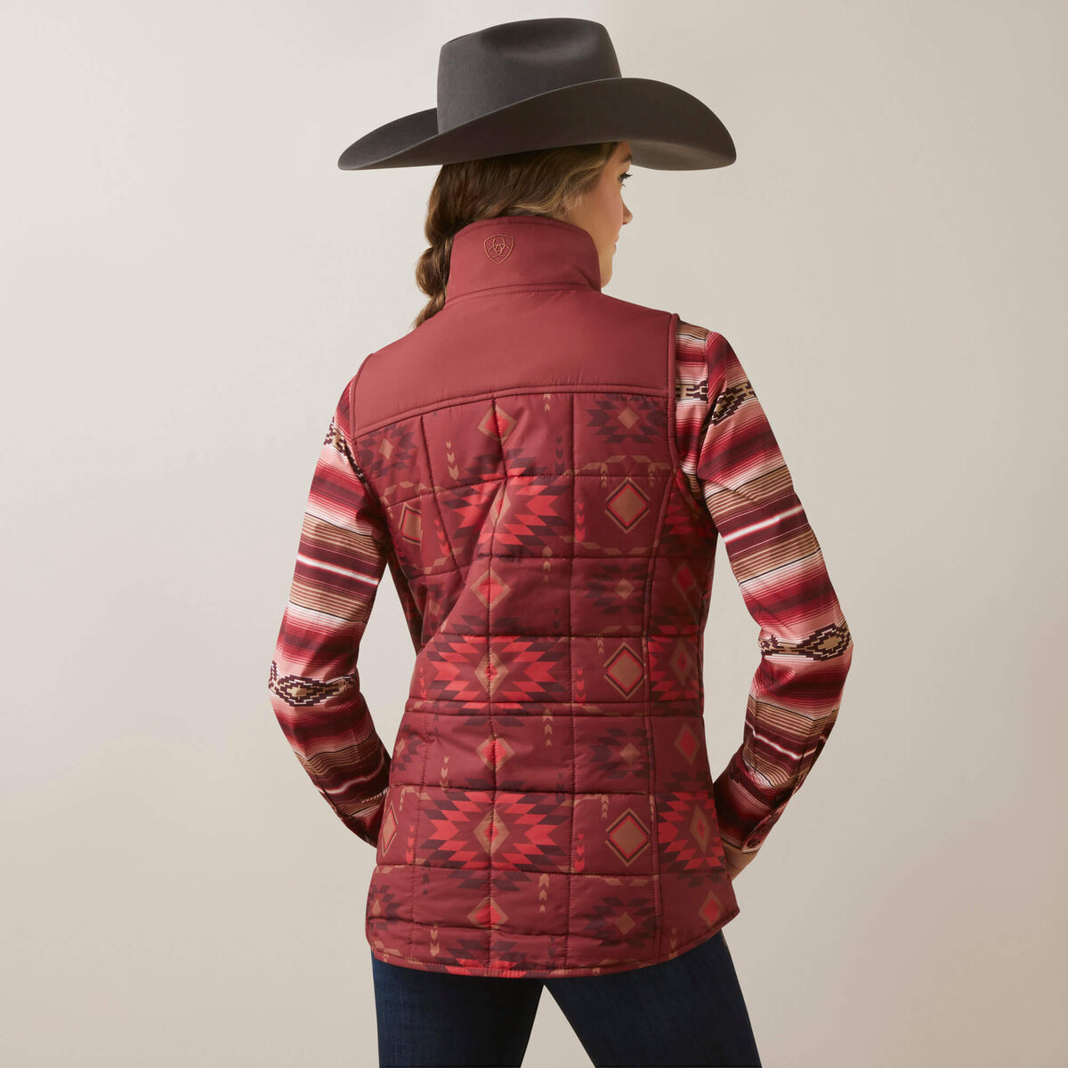 Ariat Womens Crius In Vest Burnt Rose Print 10046683 - view 2