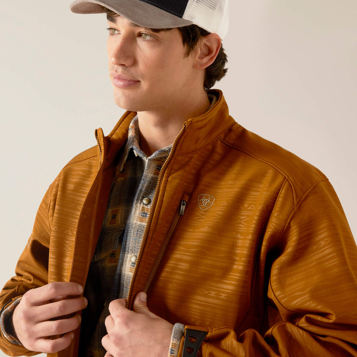 Ariat Mens Logo 2.0 Sftshll Jkt Chstnt Embssd 10046790 - view 4