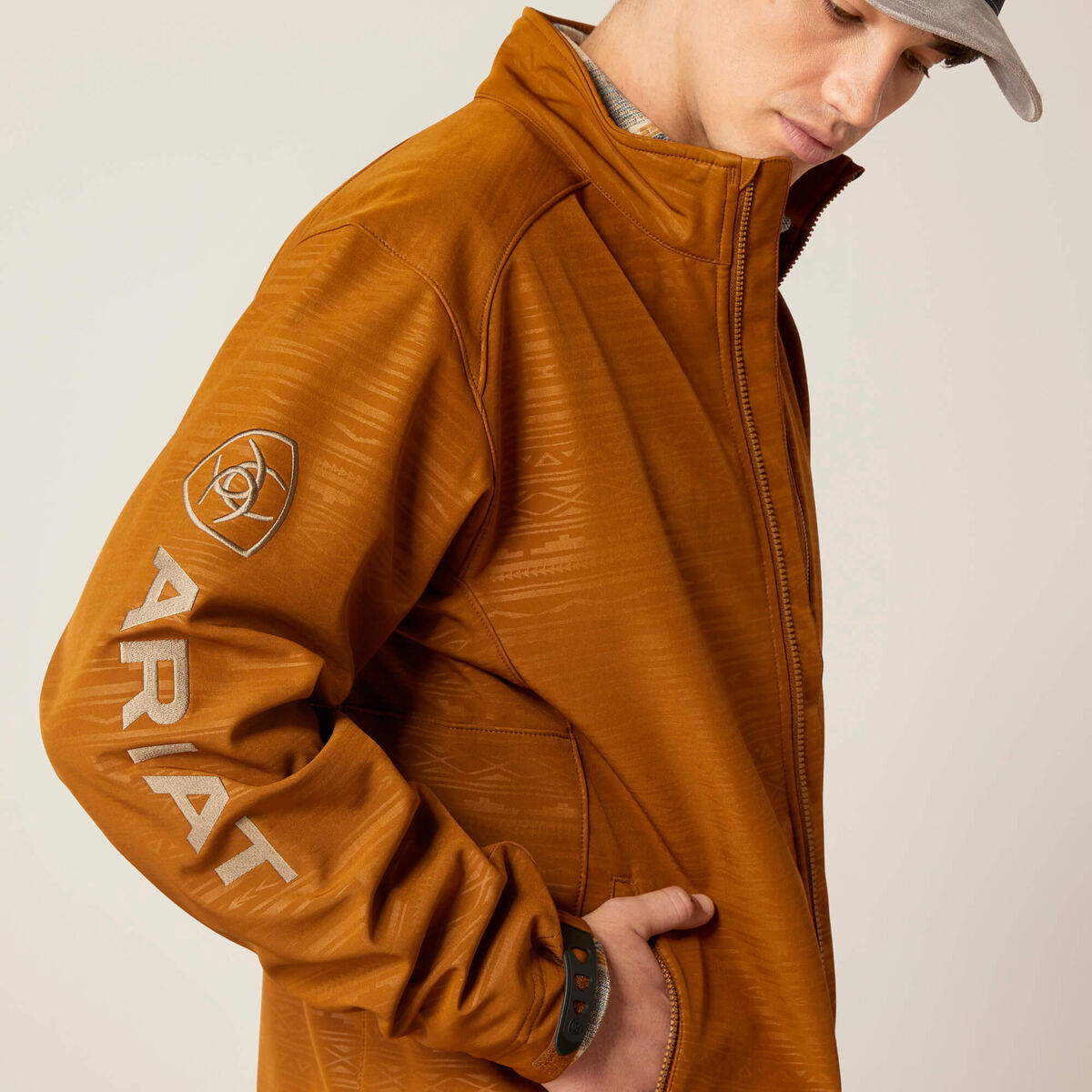 Ariat Mens Logo 2.0 Sftshll Jkt Chstnt Embssd 10046790 - view 5