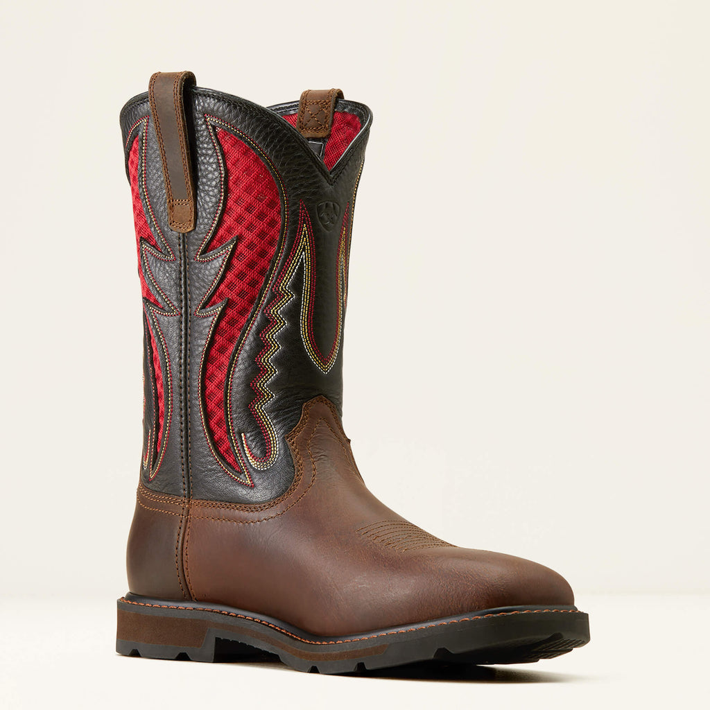 Ariat Mens Groundbreaker VentTEK Wide Square Toe Steel Toe Work Boot 10048058