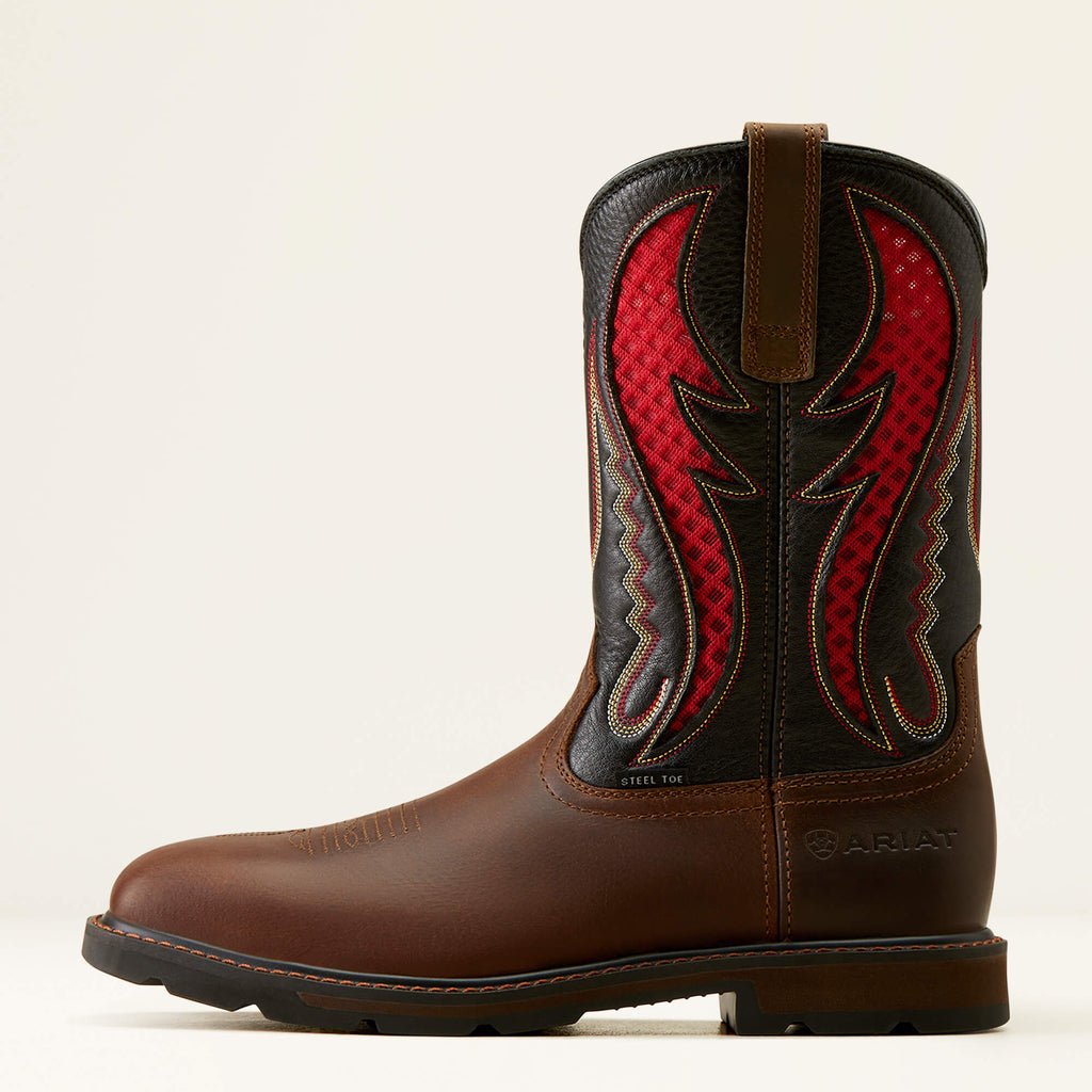 Ariat Mens Groundbreaker VentTEK Wide Square Toe Steel Toe Work Boot 10048058