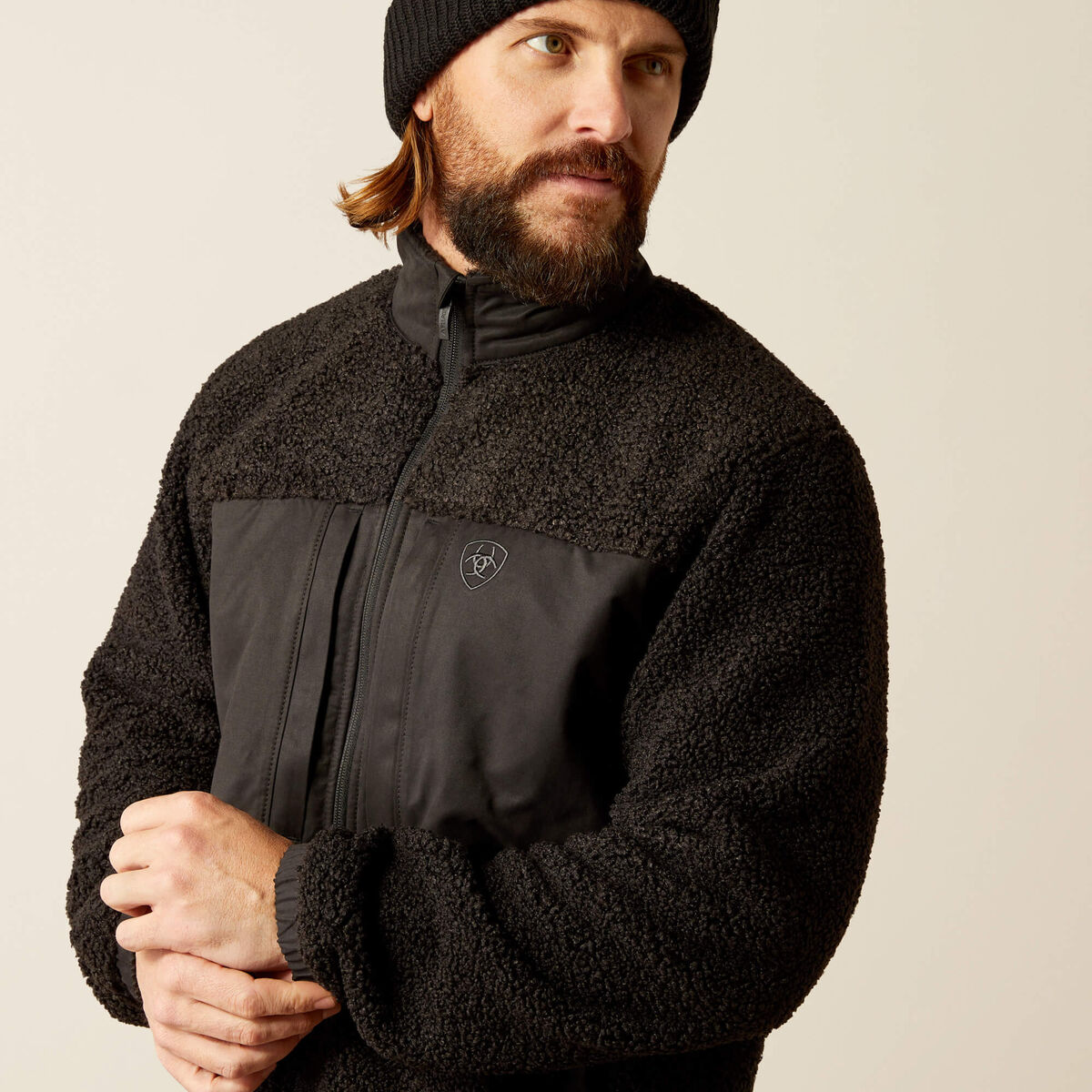 Ariat Mens Odessa Black Sherpa Zip up Jacket 10051994 - view 4