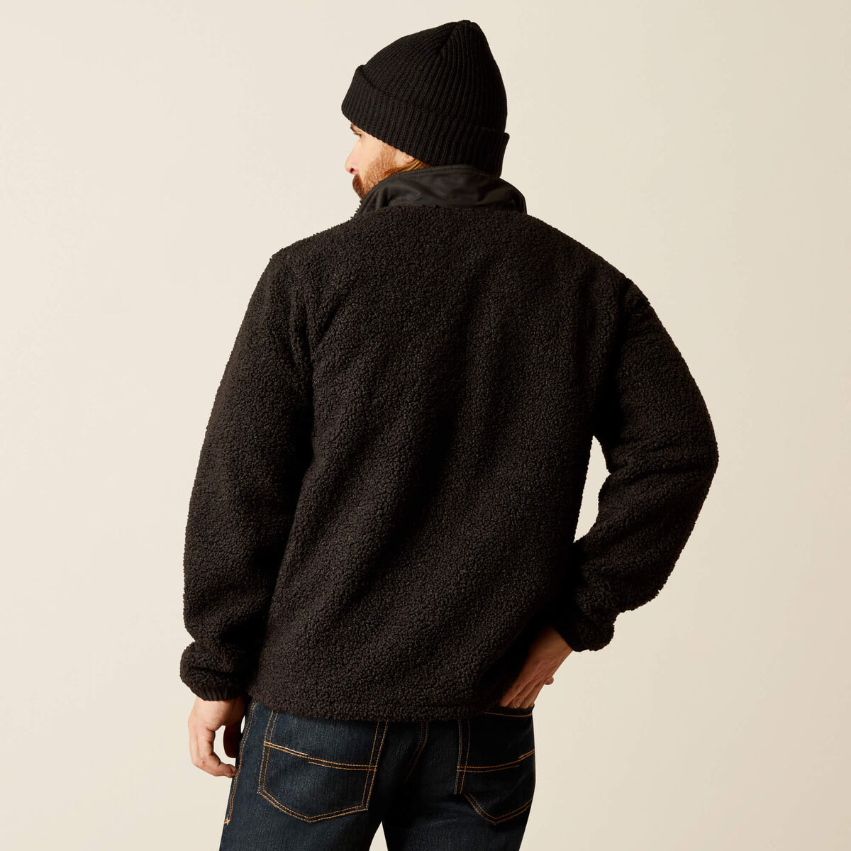 Ariat Mens Odessa Black Sherpa Zip up Jacket 10051994 - view 2