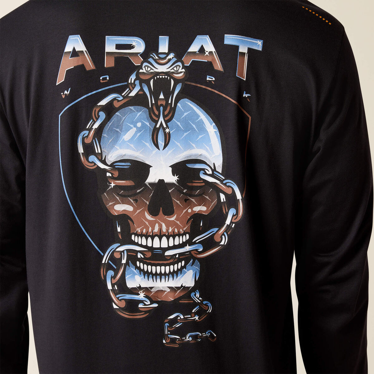 Ariat Mens Rebar Workman Chrome Skull T-Shirt 10052055 - view 5