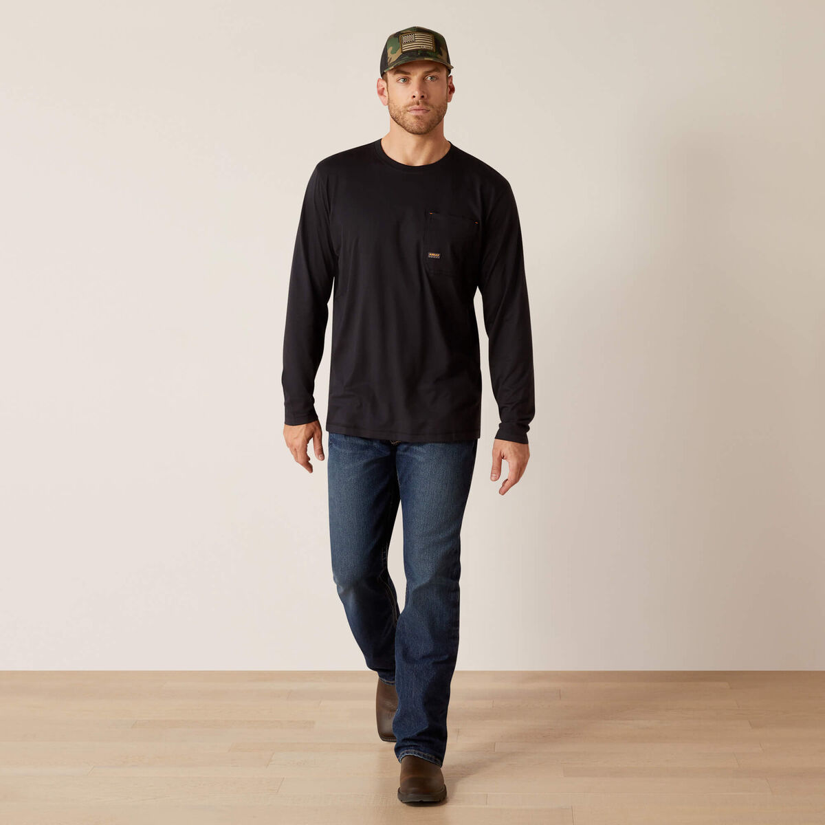 Ariat Mens Rebar Workman Chrome Skull T-Shirt 10052055 - view 3