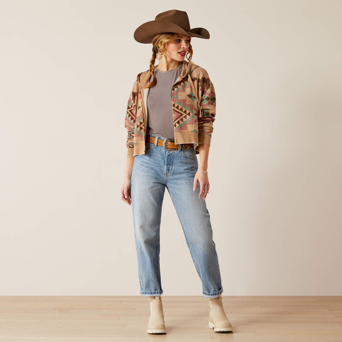 Ariat Womens Sunset Spark Crop Hoodie 10053962 - view 3