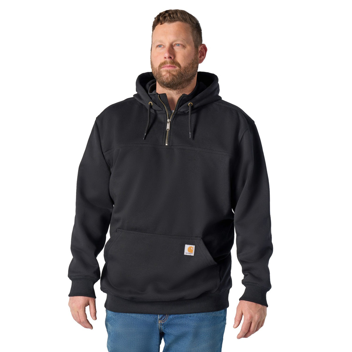Carhartt Mens Rain Defender Heavyweight Quarter-Zip Hoodie Black 100617-001 - view 2