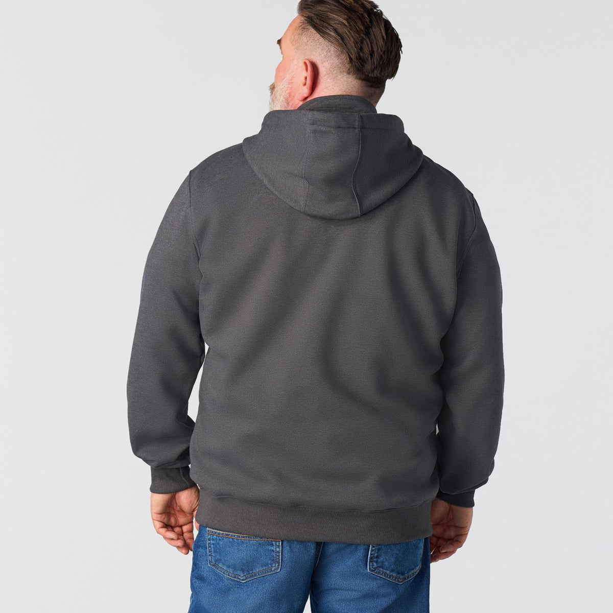 Carhartt Mens Rain Defender Heavyweight Quarter-Zip Hoodie - Carbon Heather 100617-026 - view 4