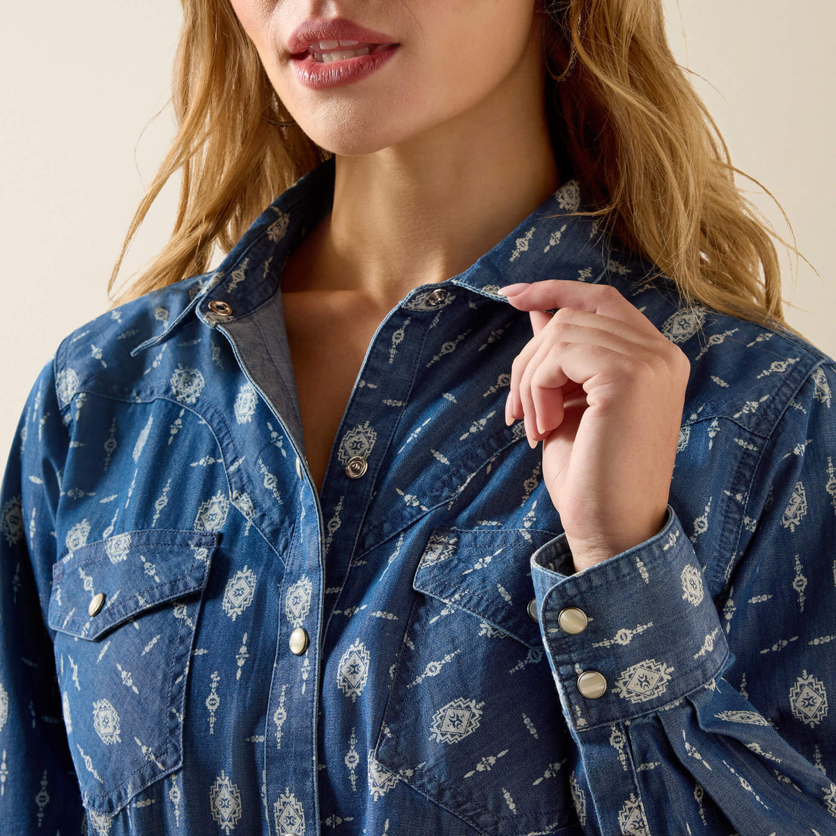 Ariat Womens Wild Blue Western Snap Shirt - view 4