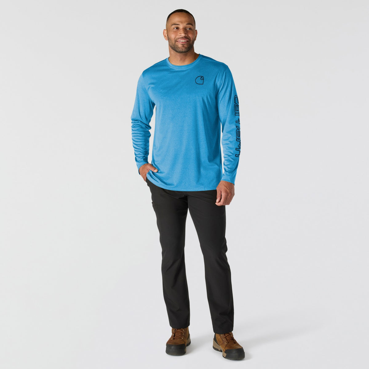 Carhartt Mens Force Sun Defender Lightweight Long-sleeve Logo Graphic T-shi 106164-HO7 - view 5
