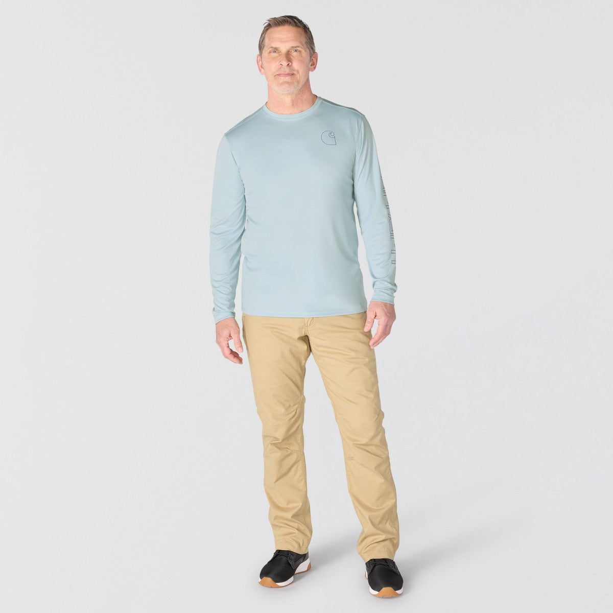Carhartt Mens Smoke Blue Protector Long Sleeve Shirt 106164-HWO - view 4