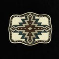 M&F Western Buckle- White Western Aztec