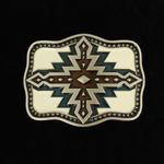 M&F Western Buckle- White Western Aztec