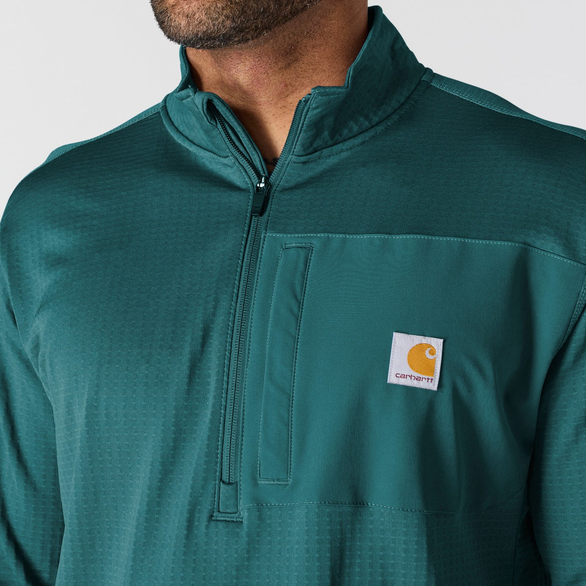 Carhartt Mens Force Relaxed Fit Mock Neck Half-Zip Fleece-Lined Shirt 106423-GM1 - view 4