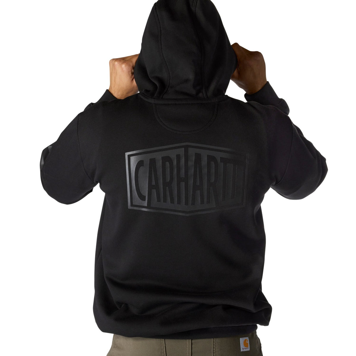 Carhartt Mens Rain Defender Loose Fit Midweight Logo Graphic Sweatshir 107030-BLK - view 2