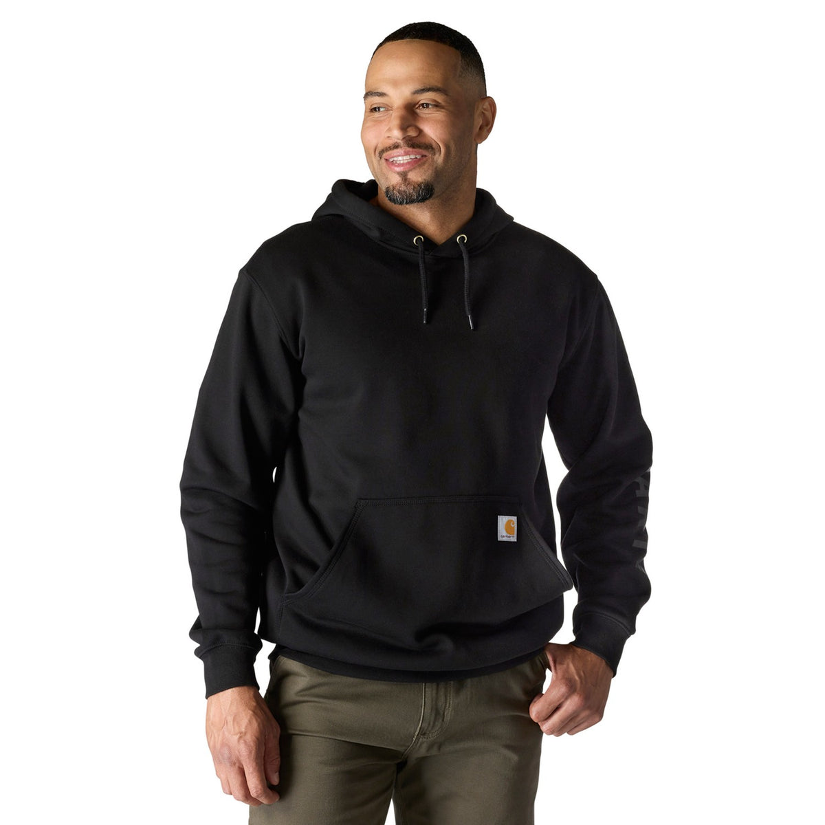 Carhartt Mens Rain Defender Loose Fit Midweight Logo Graphic Sweatshir 107030-BLK - view 3