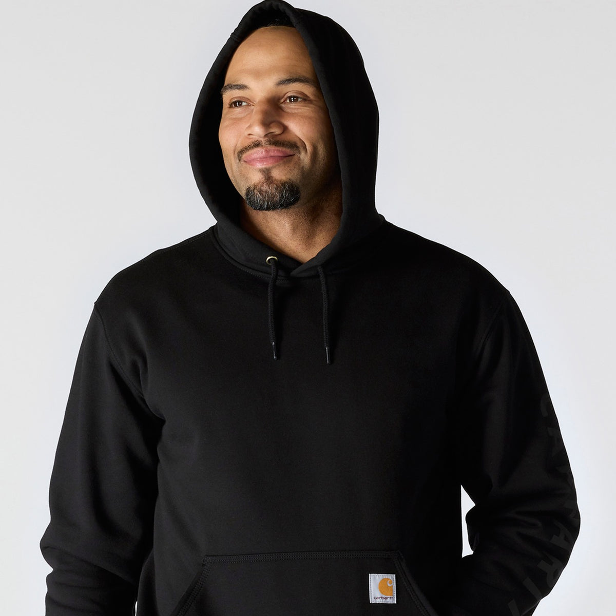 Carhartt Mens Rain Defender Loose Fit Midweight Logo Graphic Sweatshir 107030-BLK - view 5