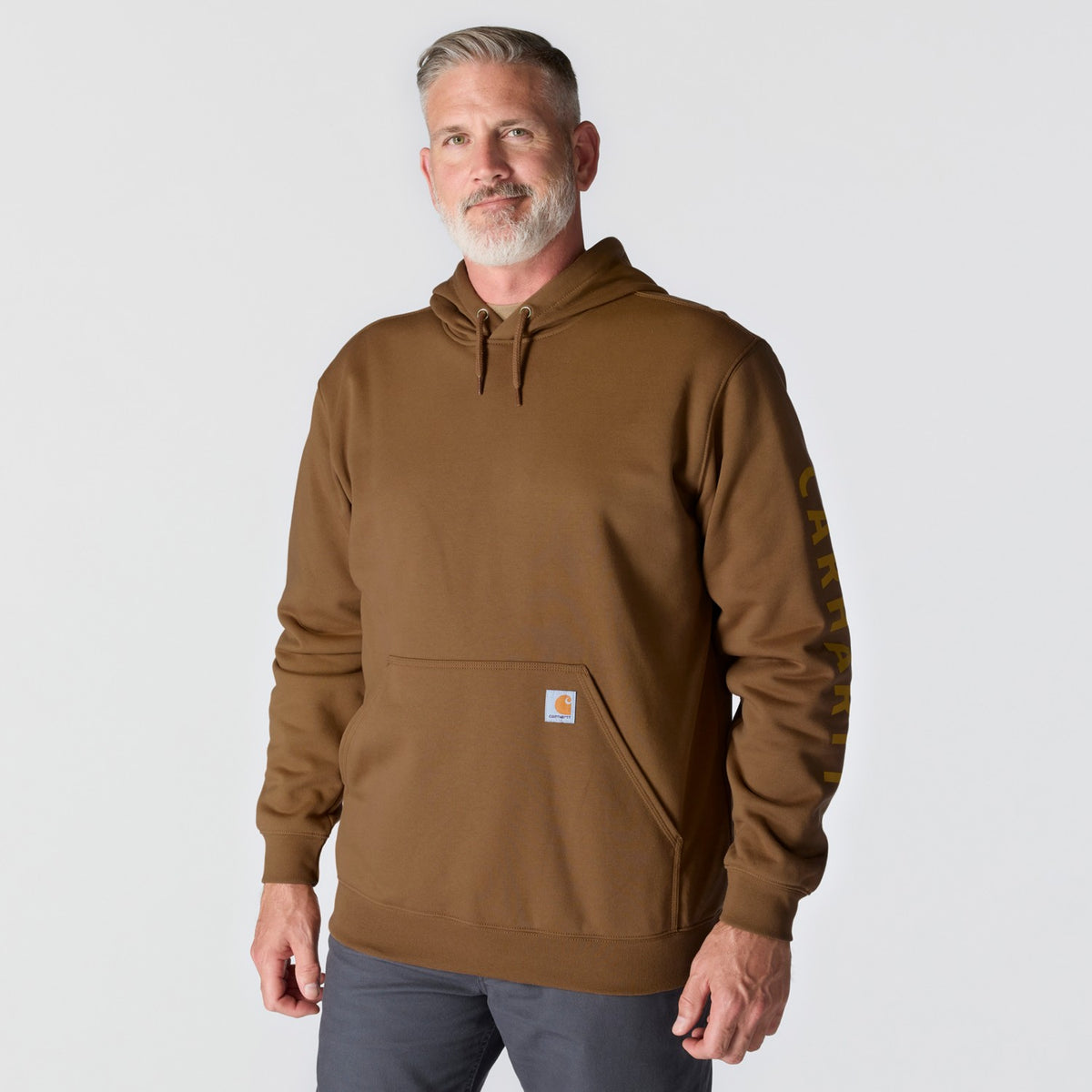 Carhartt Mens Rain Defender Loose Fit Midweight Logo Graphic Sweatshir 107030-BRN - view 3