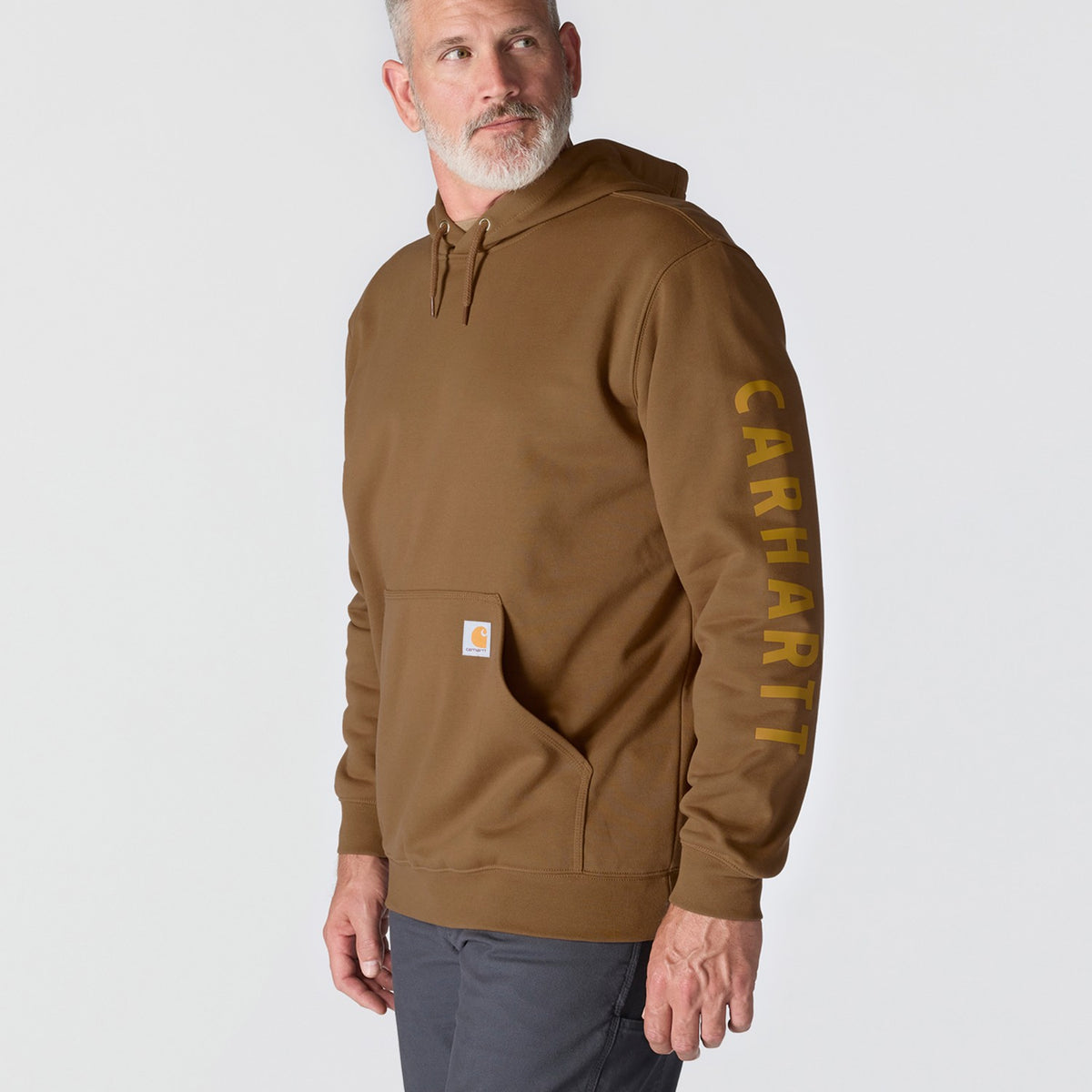 Carhartt Mens Rain Defender Loose Fit Midweight Logo Graphic Sweatshir 107030-BRN - view 4