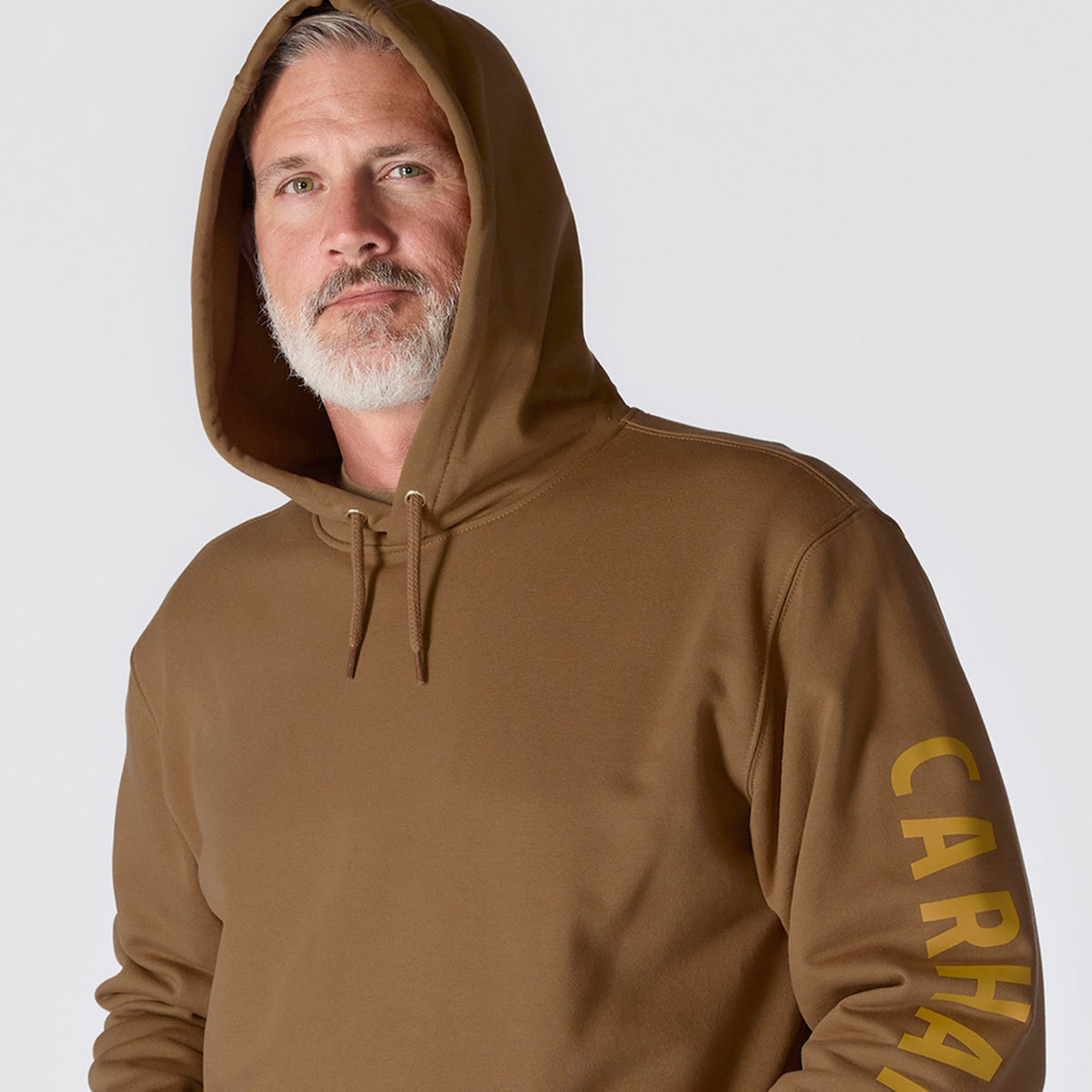 Carhartt Mens Rain Defender Loose Fit Midweight Logo Graphic Sweatshir 107030-BRN - view 5
