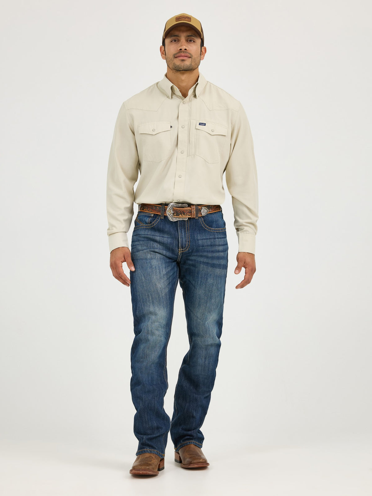Wrangler Mens Western Mens Performance Solid Ls - view 3