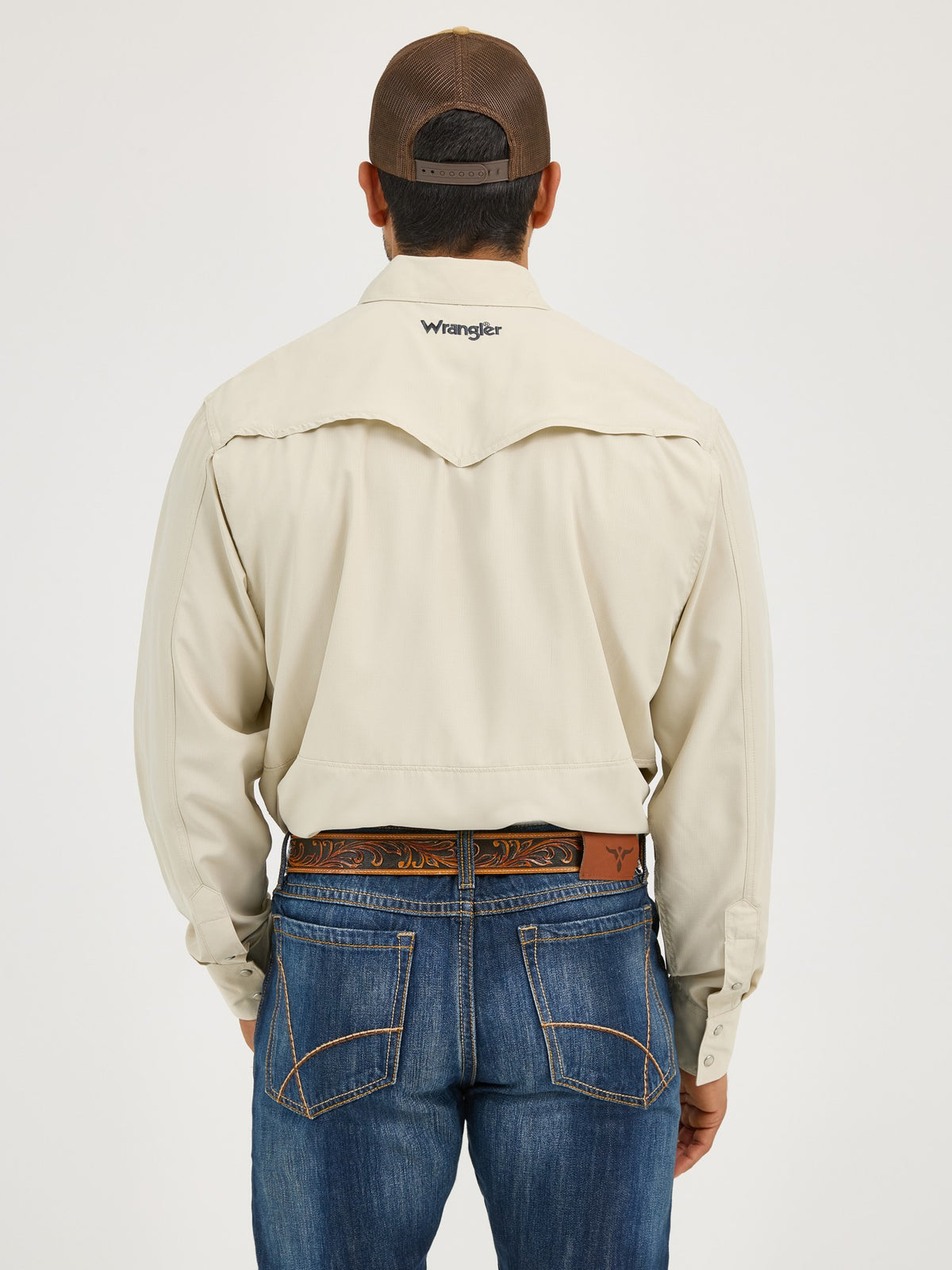 Wrangler Mens Western Mens Performance Solid Ls - view 4
