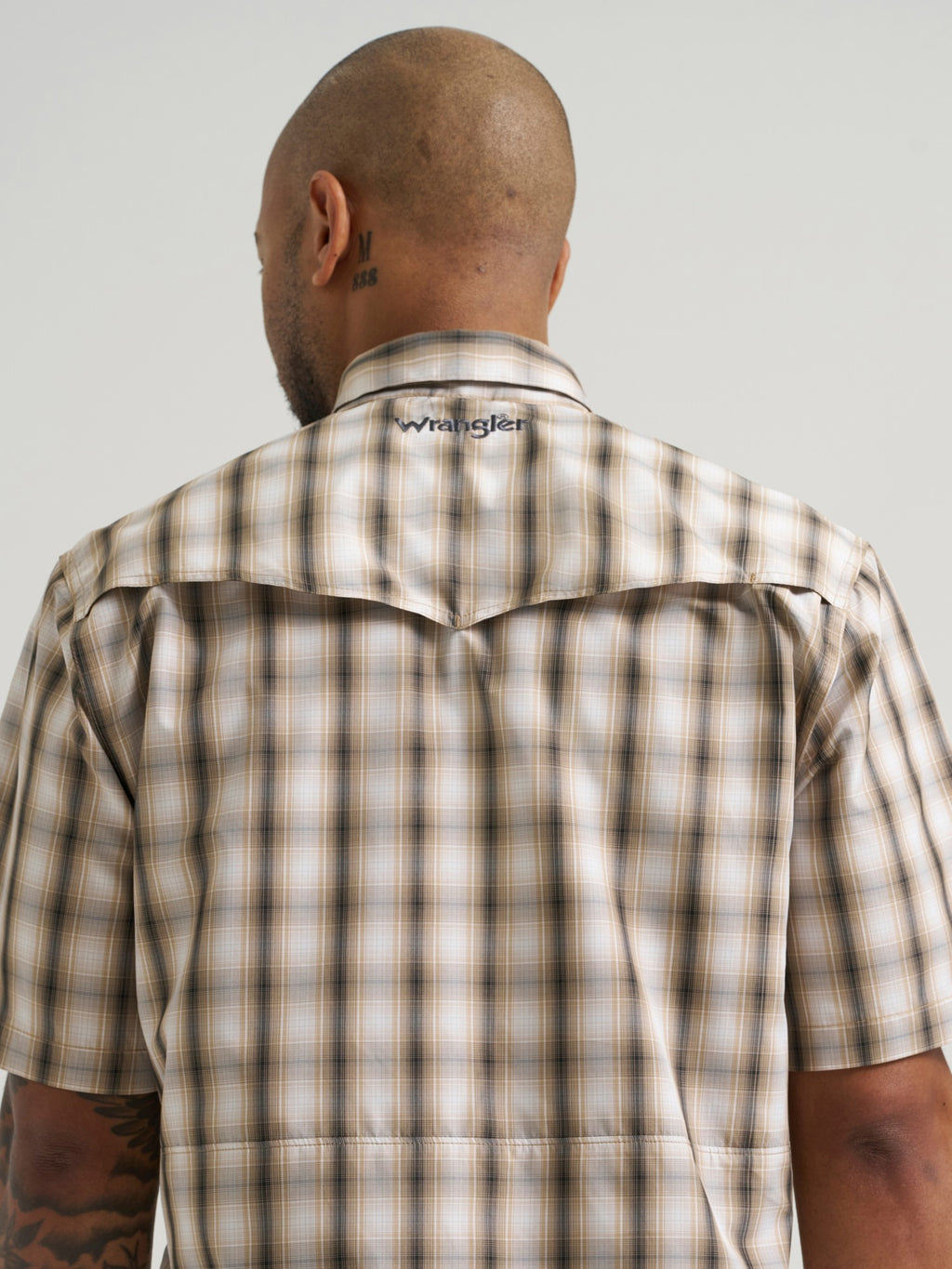 Wrangler Mens Ss Western Performance Snap Tan Plaid - view 6