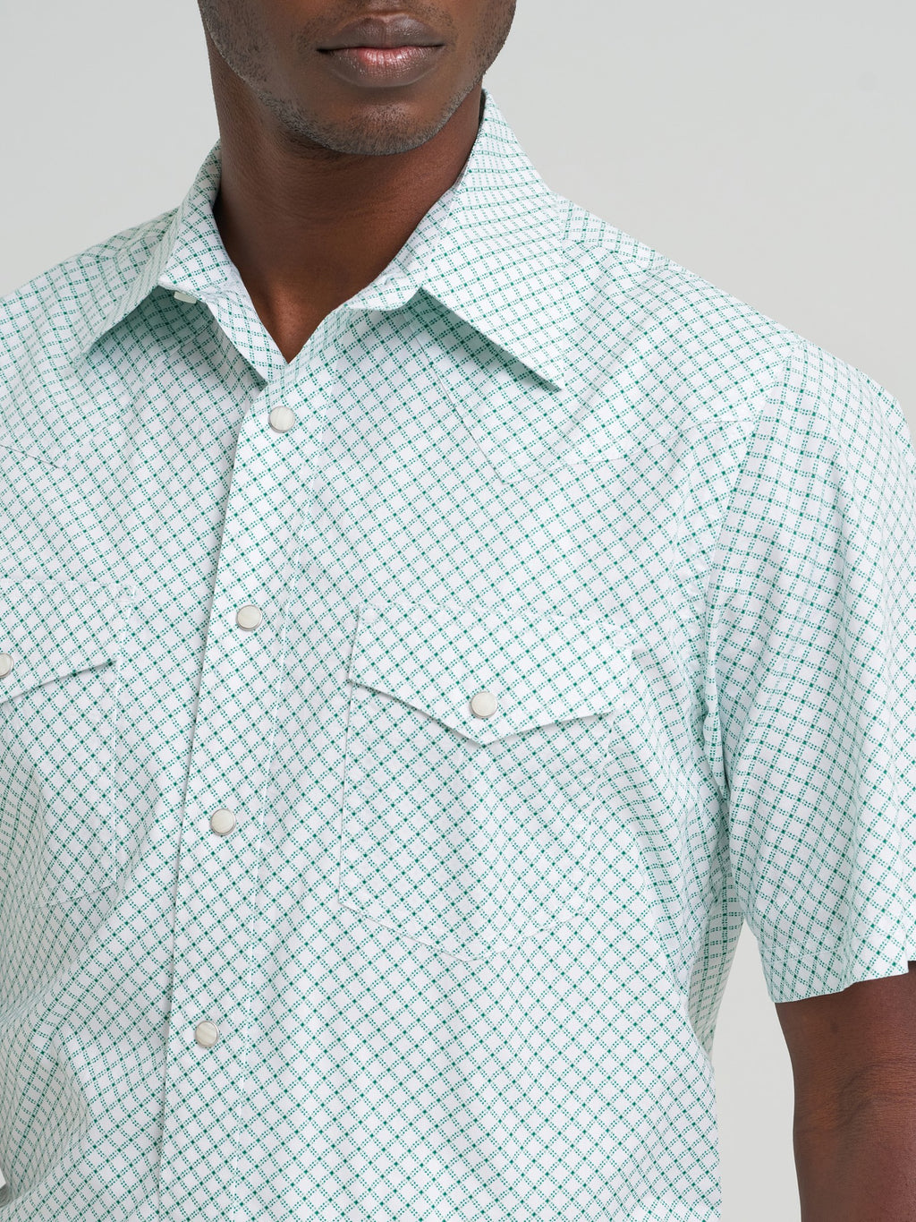 Wrangler Mens 20X Competition Green Print Shirt - view 4