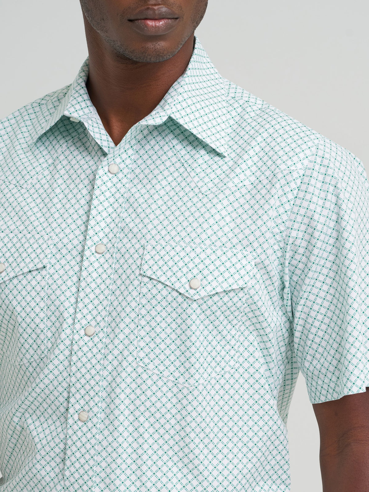 Wrangler Mens 20X Competition Green Print Shirt - view 4