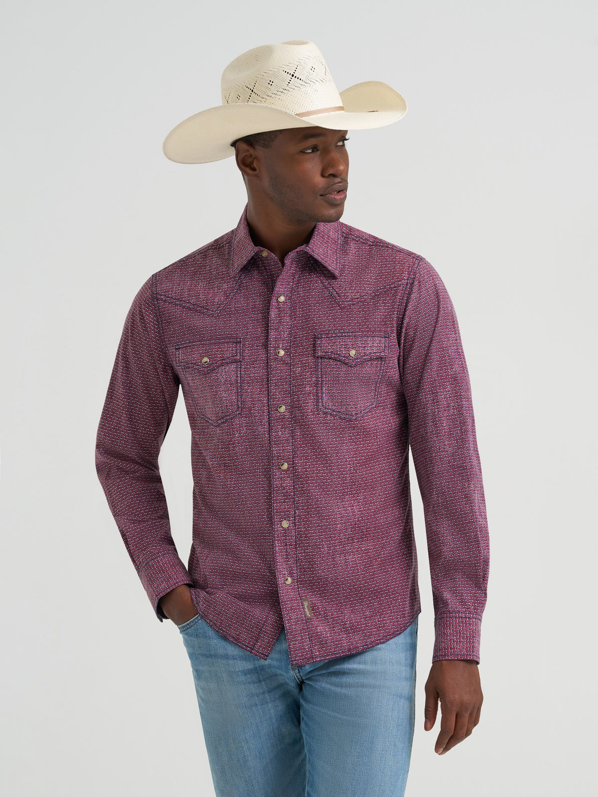 Wrangler Mens West Men Retro Premium Ls Prt - view 2