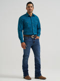Wrangler Mens 20X Competition Advanced Comfort Long Sleeve Shirt - Classic Fit Navy 112381476