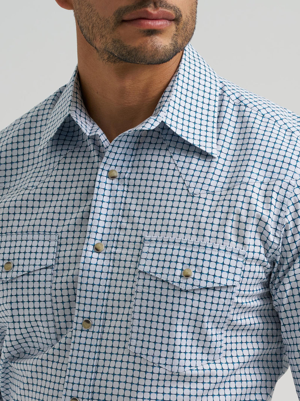 Wrangler Mens 20X Competition Advanced Comfort Long Sleeve Shirt - Classic Fit Navy - view 4
