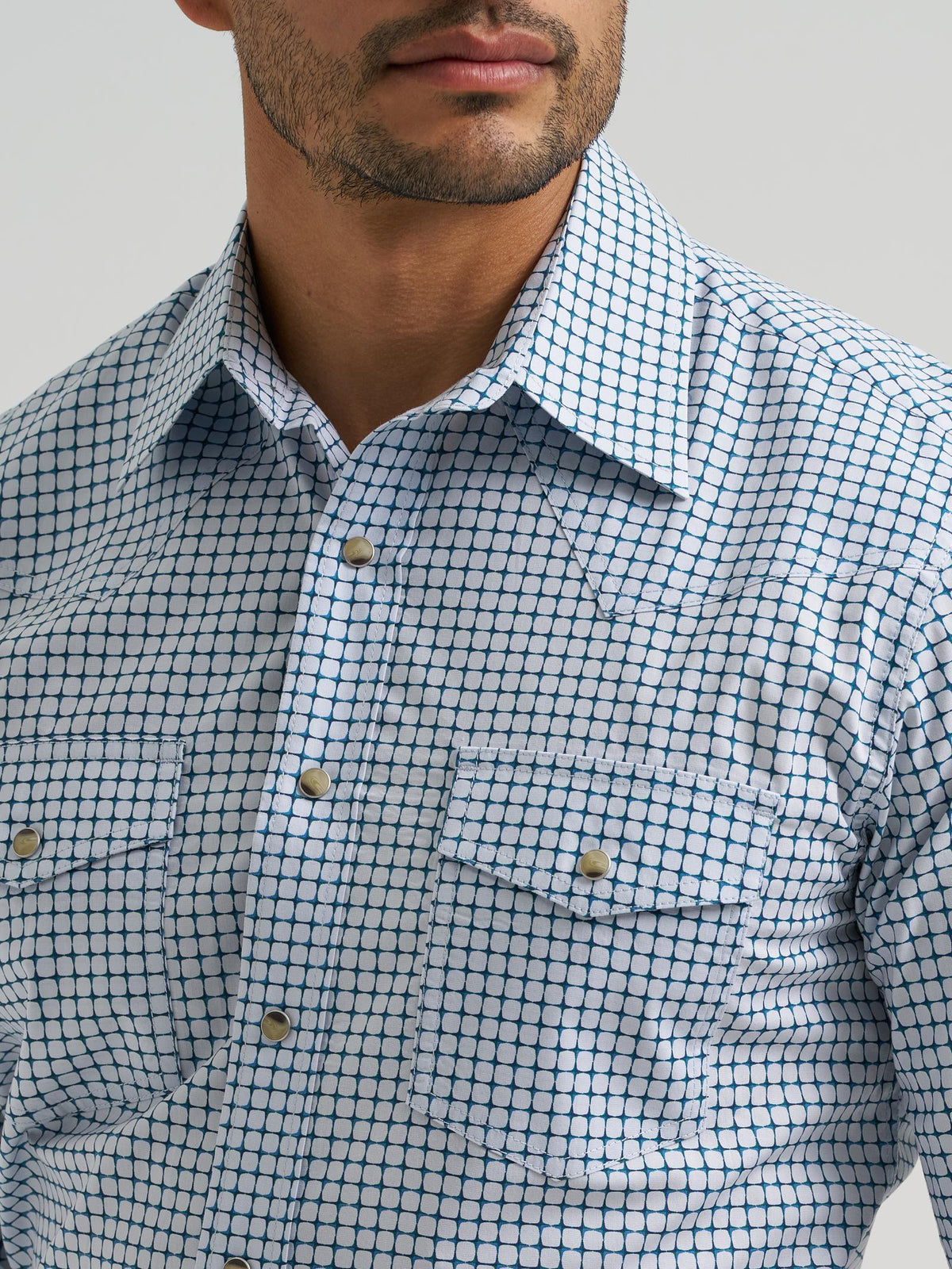 Wrangler Mens 20X Competition Advanced Comfort Long Sleeve Shirt - Classic Fit Navy - view 4